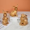 3-Piece Resin Rabbit Sculpture - Holiday Easter Decoration, Cute Rabbit Ornaments for Holiday Home Decoration