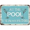 Metal Wall Art Retro Poolside Decor Vintage Cocktail Party Plaque Home Bar Art Swimming Pool Wall Sign Leisure Man Cave Gift