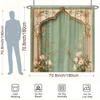1 ks Vintage květinový sprchový závěs - Růžový a bílý na zelené, 70,8 x 70,8 palců, Polyester, Omyvatelný, s 12 háčky | Dekorace do vany