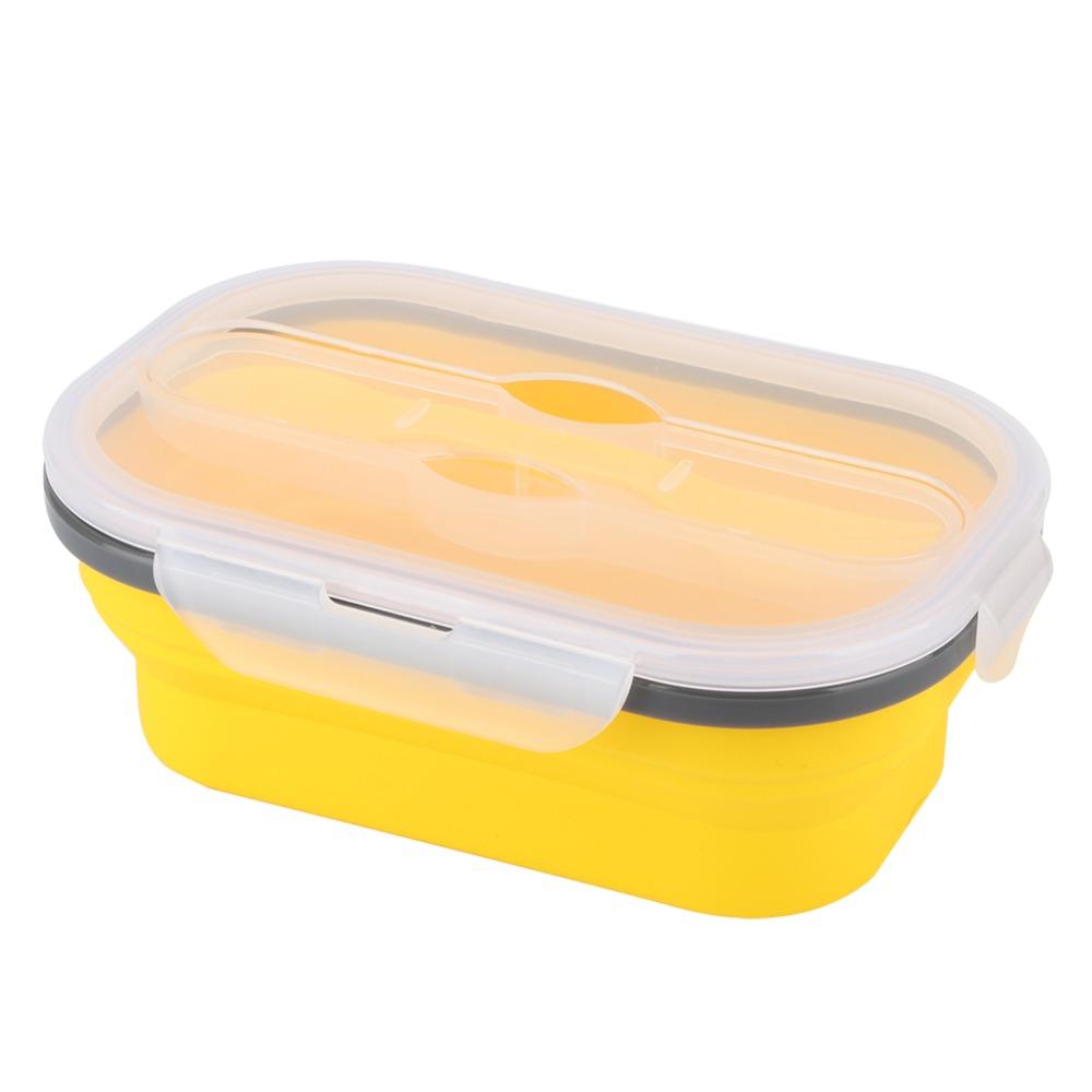 800ml Foldable Bento Box Microwave Safe Portable Food Storage Outdoor Travel