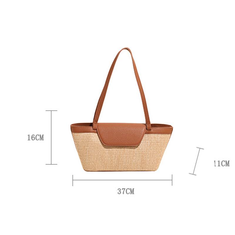 Summer Straw Woven Women Tote Bag Casual Lage Capacity Female Shoulder Bag New Fashion Luxury Designer Handbags