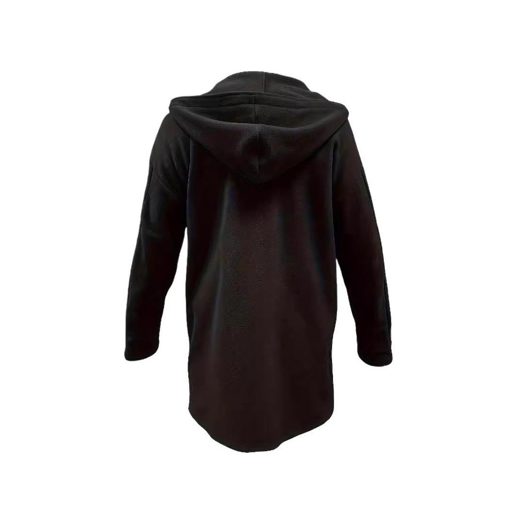 Trendy Women's Long Hooded Wool Coat - Casual Loose Fit, Perfect for Autumn and Winter