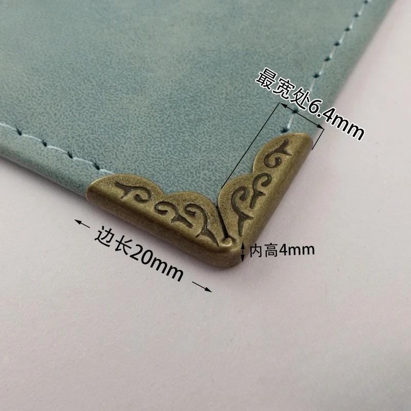 11pcs Notebook Metal-Edge Protection Bronze Decoration and TN Elastic Rubber Band for Protection Diary Accessories