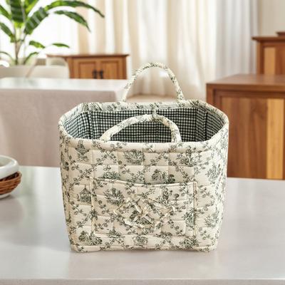 Cloth Storage Basket Foldable Debris Organizing Bag Washable Clothes Hamper Vintage Floral Design Laundry Storage Bin Home Decor
