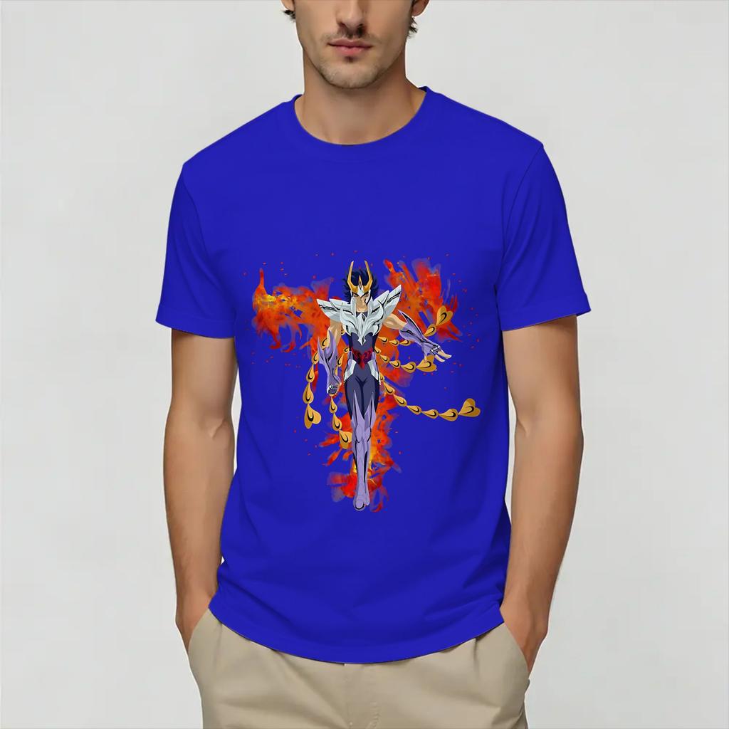 Unisex TShirt Ikki Saint Seiyas Unique Pure Cotton Tee Shirt Short Sleeve T Shirt Round Collar Clothing Graphic Printed