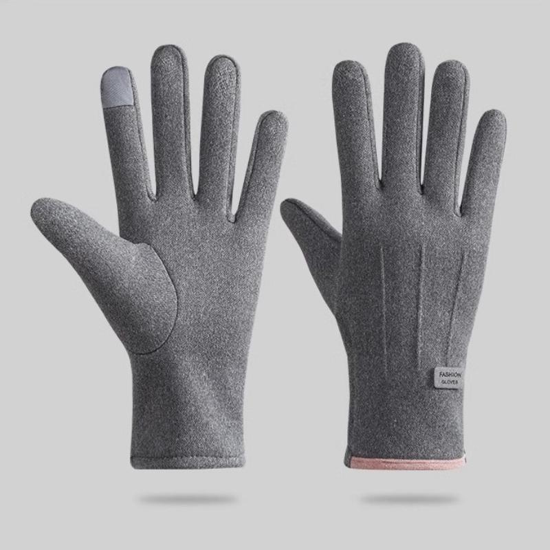 

Unisex warm gloves with touch screen and velvet for outdoor riding, thickened windproof velvet for cold protection серый