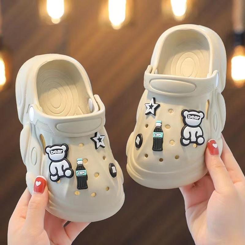 Parent-Child Children's Summer Cartoon Closed-Toe Clogs for Boys and Girls, Large and Small Sizes, Non-Slip eva Tasteless