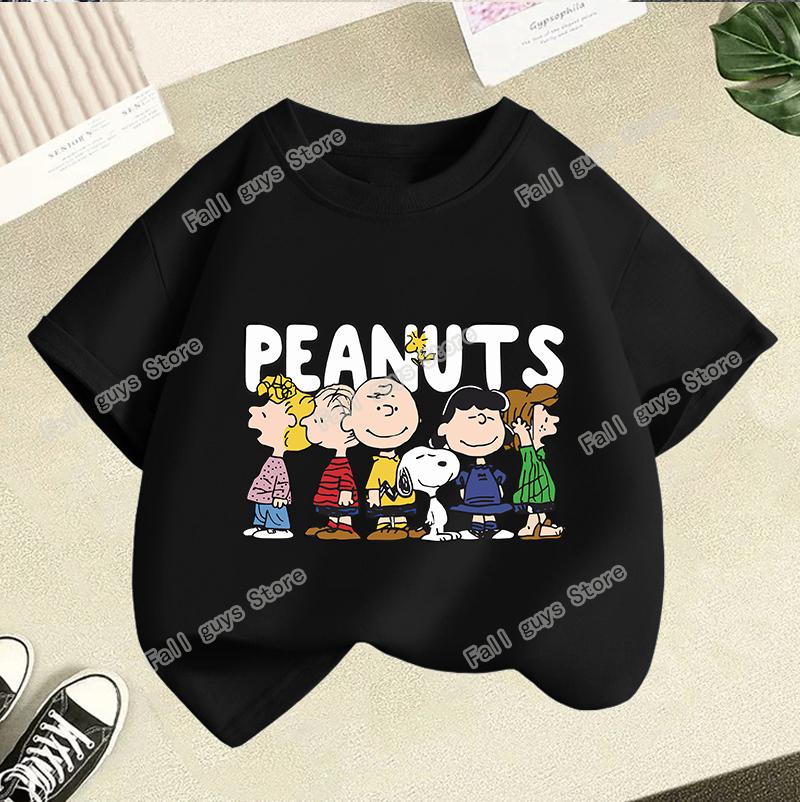 Snoopys Kids TShirt Anime Boys Girls Short Sleeve Tops Summer Breathable Baby Cartoon Tees Cute Dog Print Clothes Birthday Gifts