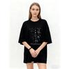 Oversized T Shirt Black Fall Me Love Witchy Magic Stars And Moon Print WkjeDmaor Graphic Tee For Casual Wear Street Style Fashion