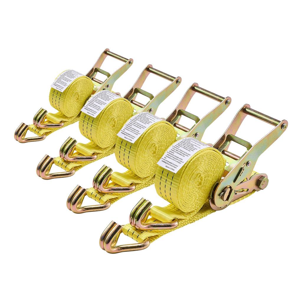 VEVOR Ratchet Straps, 38.1 Mm X 3 M, Heavy Duty Tie Down Straps with Double J Hook, 3000 Kg Break Strength, Carry Bag, Tie Down Ratcheting for Moving