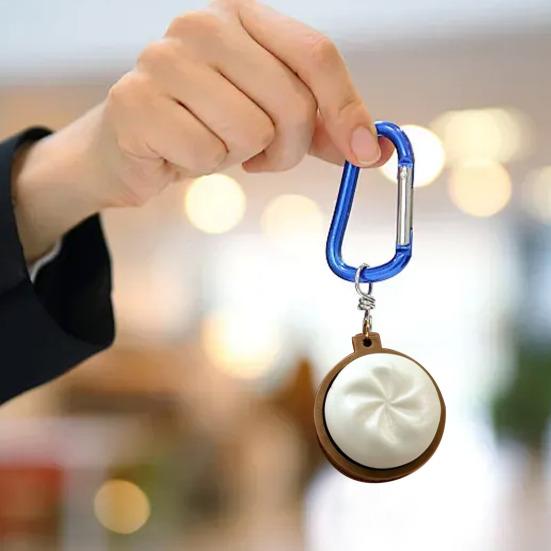 3D Printed Dumpling Fidget Toy Decompression Steamed Bun Toy Keychain Pendant Home Office Worker Anxiety Stress Relief Desk Toy