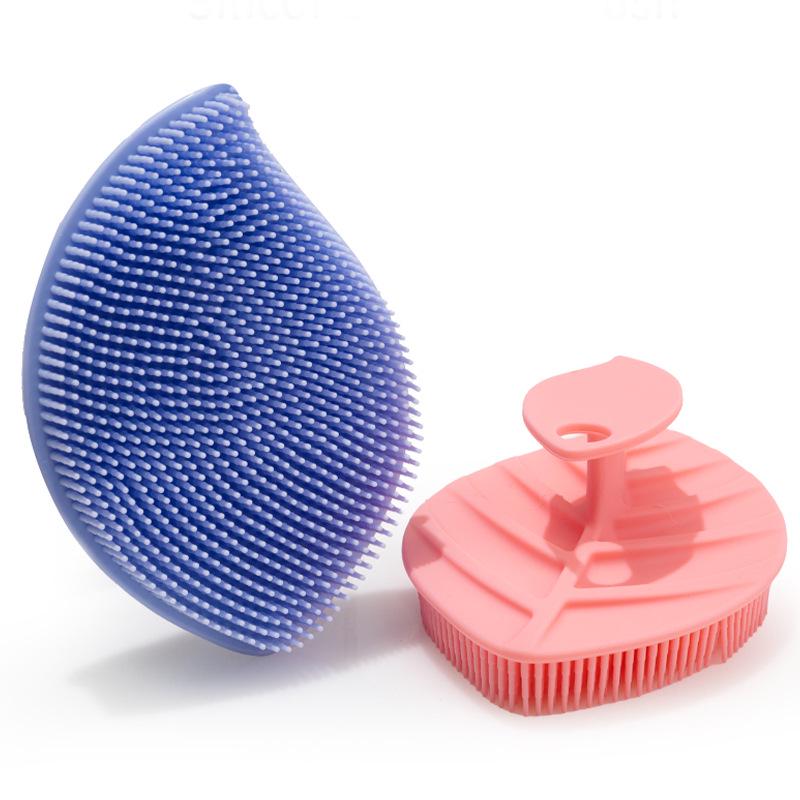 Portable Silicone Leaf Loofah Bath Brush - Soft Handheld Body Scrubber