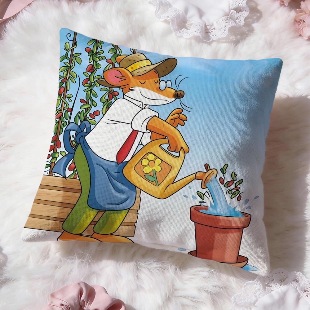Geronimo Stilton Cushion Cover Premium Comfort Reversible Pillow Cove -Two in One Design for Any Room & Car Interior