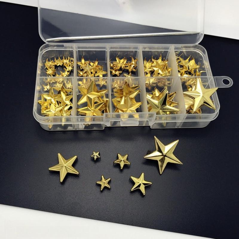1 Box Fashion Five-pointed Star Claw Nails Box Clothing Shoes Bag Leather Accessories Clothing  Color Claw Nails