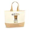 Tote Bag - PLANETEE - Maelle Down with the Paws Bear - Jute - Printed In France - Sturdy Handles