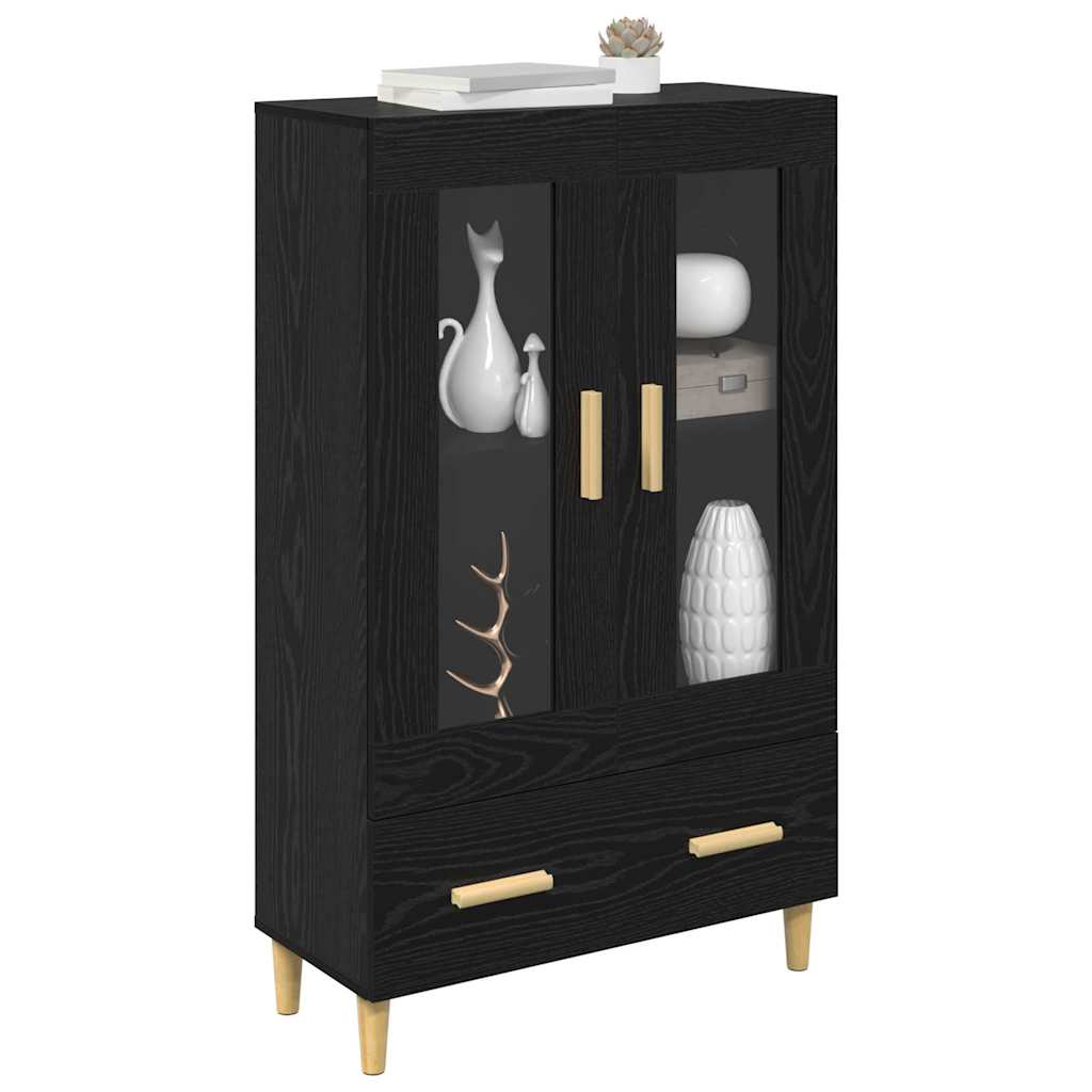 Highboard in Black Oak Look 70 x 31 x 115 cm Particleboard
