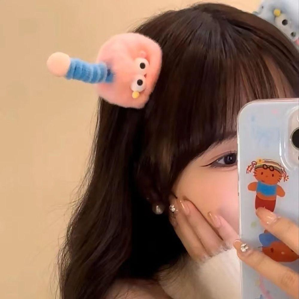 Furry Duckbill Clip Antenna Side Clip Cute Bangs Hairpin  Braided Hair