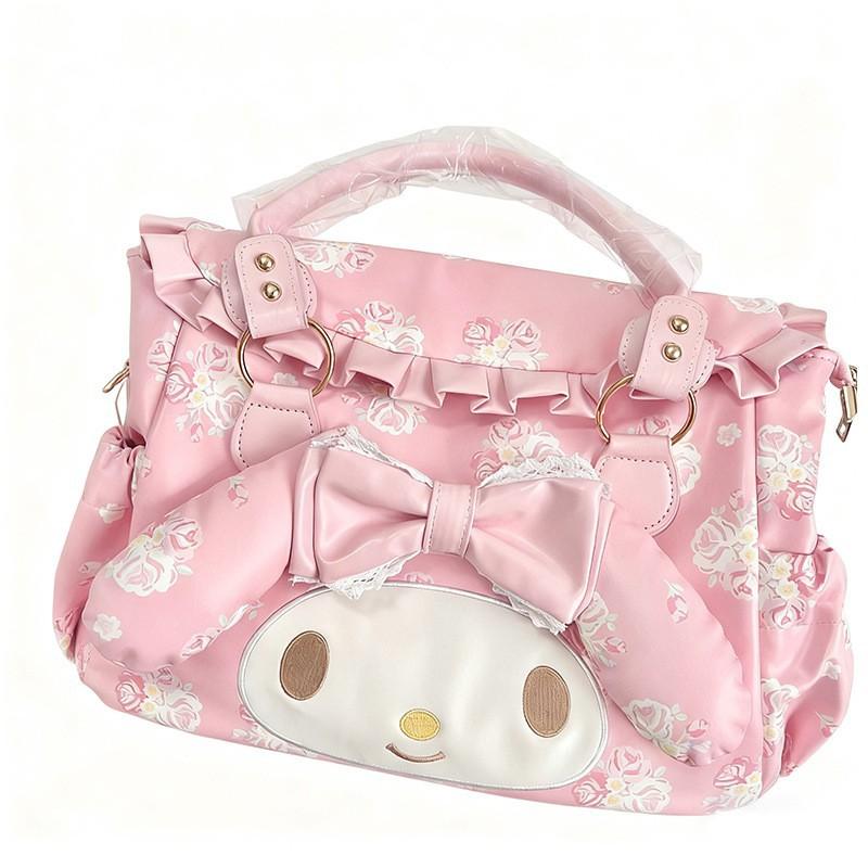 Japanese Cute Sweet Pink Melody Handbag Large Capacity Shoulder Cross-body Bag Tote Girl's Heart