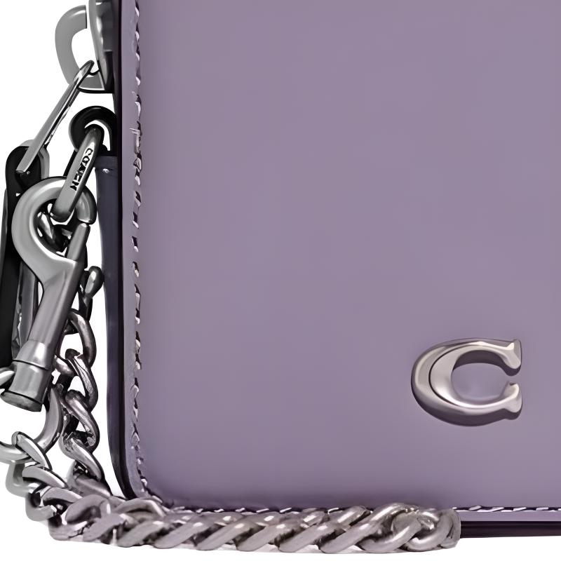 Coach Silver Buckle Zipper Wallet Women Wallet Light-Purple CI811G-LHVHM
