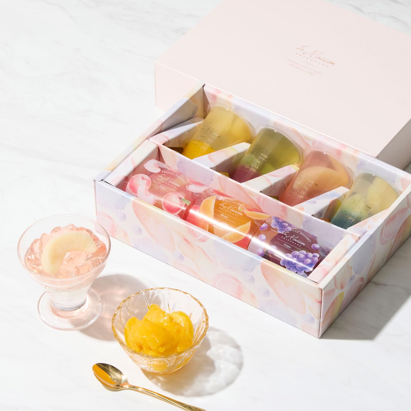 

Maison фруктовое желе замороженное 7 4 желе 3 сорбет индивидуально комнатной температуры подарок [La Shirogane] 2-слойное & сорбет, кусочки, кусочки, кусочки, сладости,