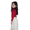 Girls' Chinese Style Red Qipao Collar Sweater for Winter and New Year