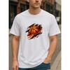 Flame Basketball - A Trendy and Fashionable Cotton T-shirt with A Fiery Design, Suitable for Daily and Home Wear. Is Perfect for Outdoor Sports