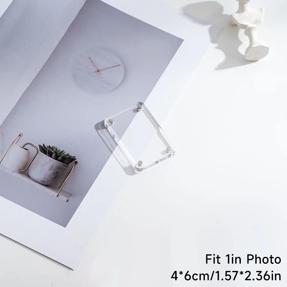 

Ticket Commemorative Storage Holder Transparent Acrylic Magnetic Photo Frame Fridge Sticker Display Frame Home Decoration
