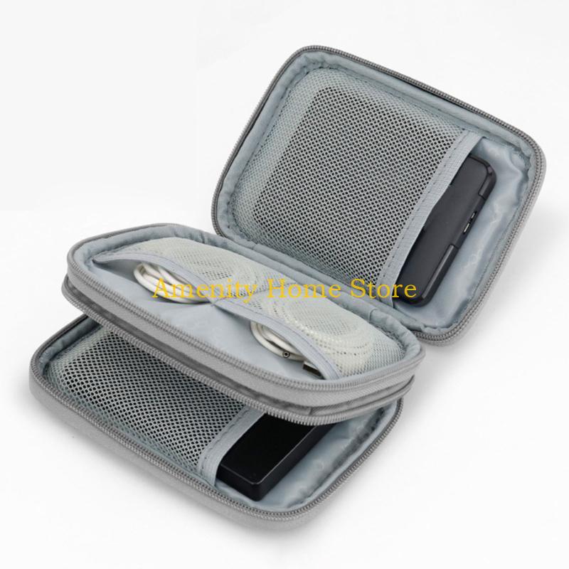 F26C Convenient Hard Disk Storage Sleeve Hard Drive Holder Power Banks Organizer Bag Earphone Case for Business Professionals