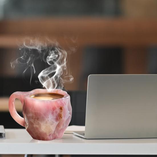 Hrnky na kávu Minerální hrnek na kávu z umělého křišťálu 11 oz pryskyřicový hrnek na čaj pro domácí kancelář Termo hrnek na pití z umělého křišťálu Dárek pro milovníky kávy