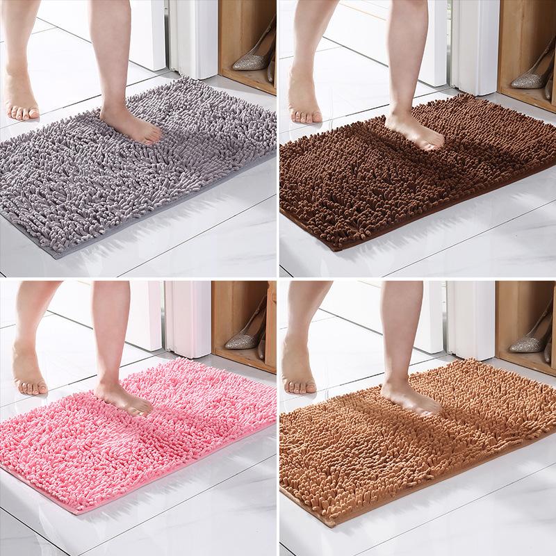 Absorbent Chenille Floor Mat, Bathroom Entrance Floor Mat, Non Slip Foot Mat, Bathroom Carpet, Household Use Door Mat