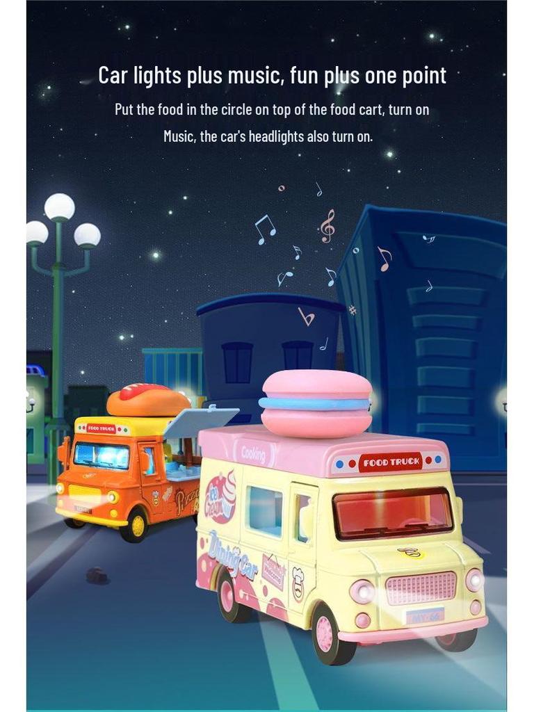 Douyin Hot Q Version Pretend Play Toy Mingyuan Hamburger & Ice Cream Car