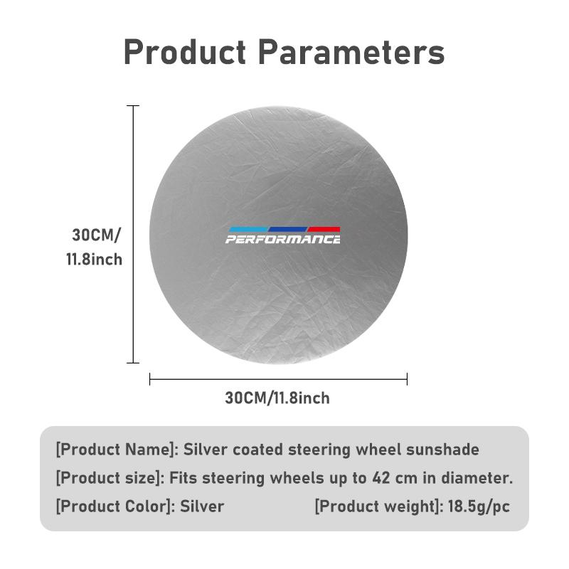 AAAQO1 Car Steering Wheel Sun Shade Cover Silver Coated Cloth Heat Protection For BMW Performance E91 X5 E70 F11 E30 F31 X3 F25 F32 x7