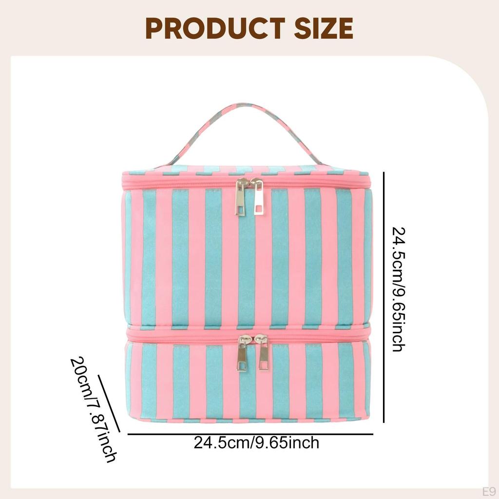 Nail Polish Carrying Case Double Layer Bag Makeup Organizer Manicure Tools Holder Cosmetic Gel