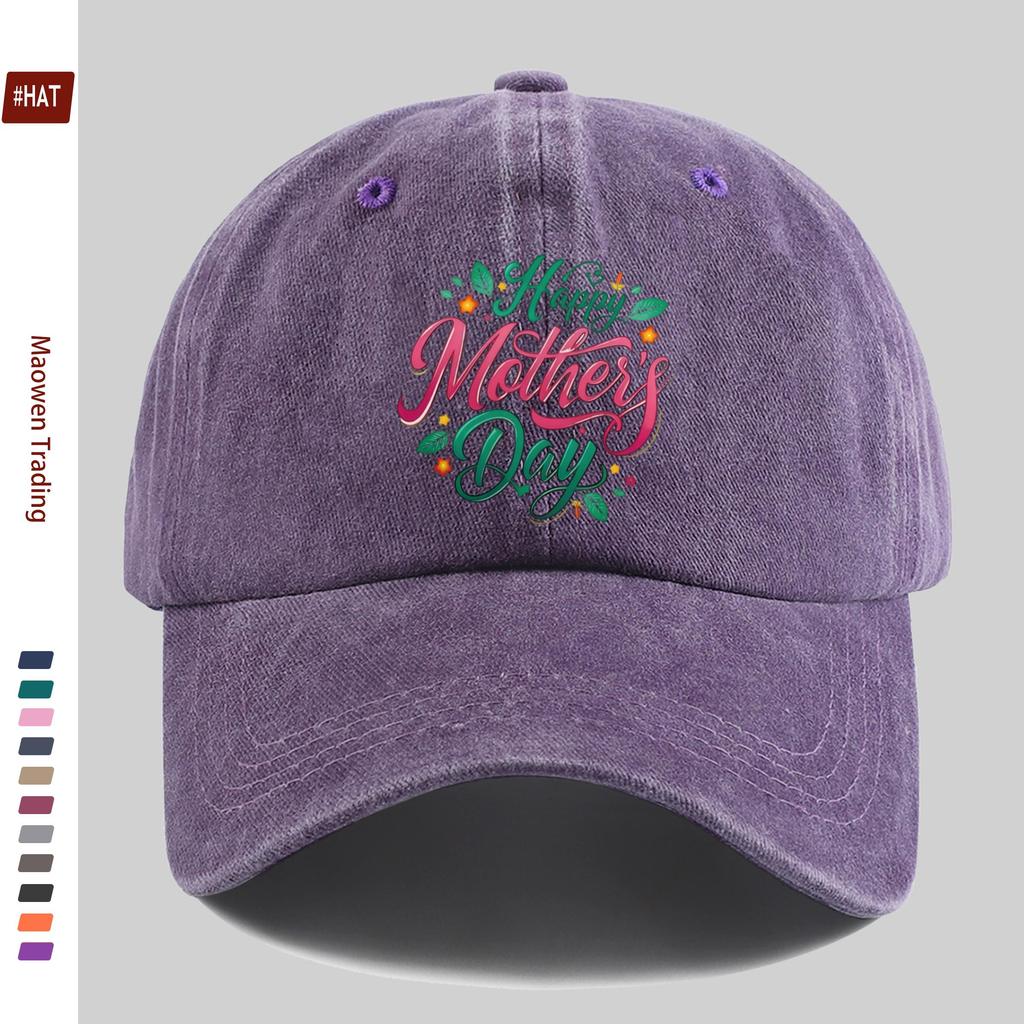 pc pcs Happy Mothers Day Letter Print Baseball Cap for Women Men Adjustable Trucker Hat with Washed Buckle Strap Vintage