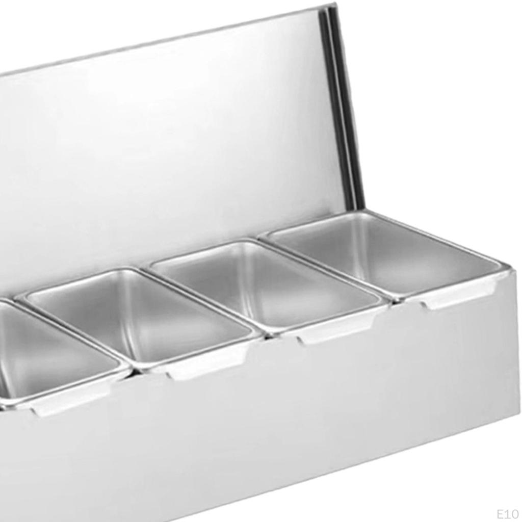 Krydderkrukke Krydder Krydder Oppbevaringsboks, Rustfritt stål for Restaurant Bar