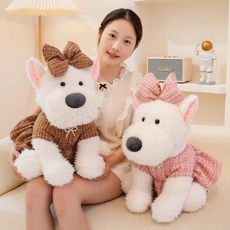 Girly Heart Clothing West Highland Doll Plush Toy Puppy Dog Doll Children'S Soothing Ragdoll Birthday Gift