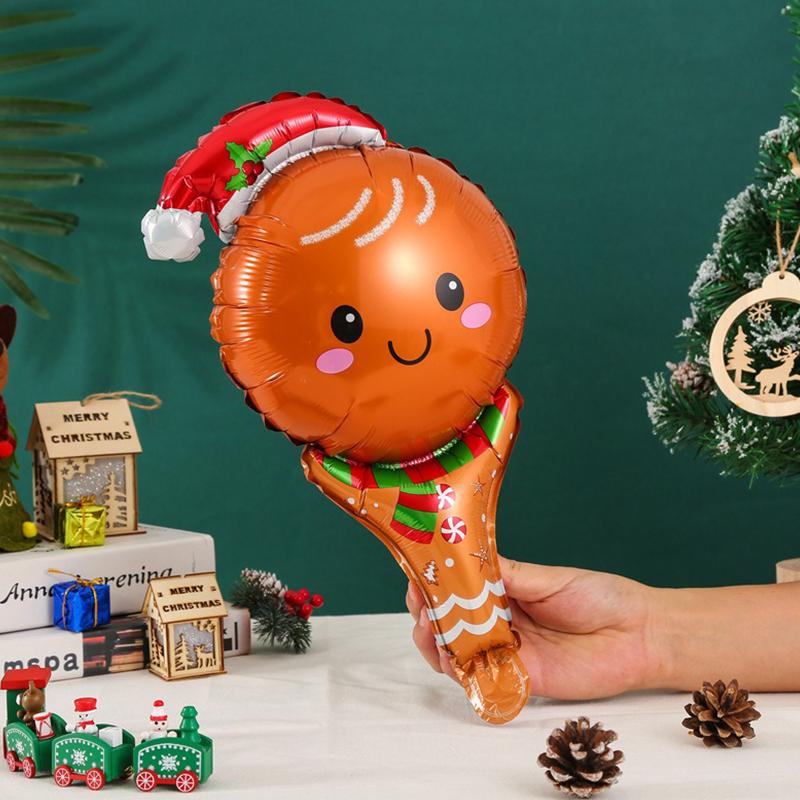 5PCS/Pack Christmas Balloon Assorted Handheld Santa Snowman Elk Gingerbread Man DIY Party Decorating Prop Christmas Supplies ZYF