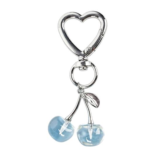 Keychain Pendant, Cherry Pendant Key Holder with Hearts Buckle, Alloy Polished Surface Backpack Charm Pendant for Women Accessories
