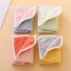 1Pc 25x25cm Small Double Sided Solid Color Coral Fleece Square Super Soft Baby Child Kids Hanging Face Towel