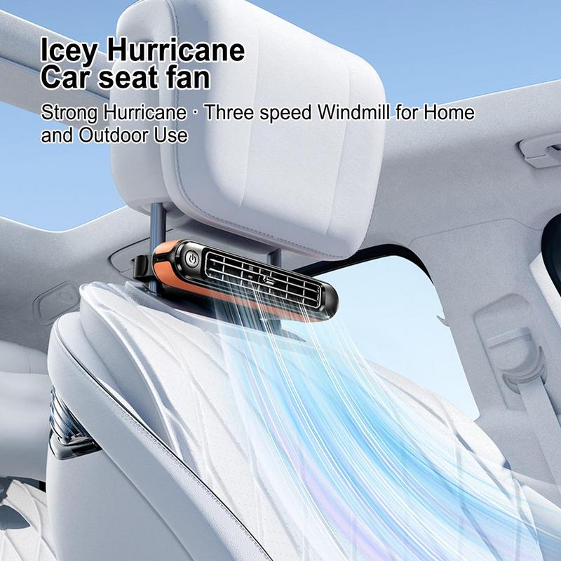 Front Seat Cooling Fan USB Powered Bladeless Car Headrest Fan 3 Speeds Adjustable Powerful Fan For Automotive Interior Fits Car