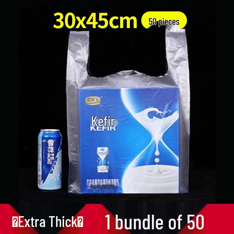 Transparent White Plastic Vest Bag for Food & Fruit Packaging - Disposable & Convenient for Takeaway & Supermarket Use