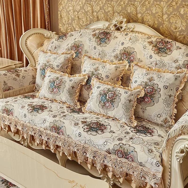 High End Backrest Towel Cover Cloth Cushion Summer All-season Universal High-end Cushion New Anti-skid Sofa Cushion