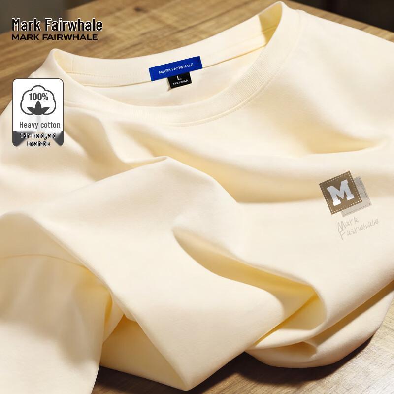 MARK FAIRWHALE Men's Loose Fit Heavyweight Cotton Short Sleeve T-Shirt