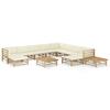 Exclusive House - 12 Pcs Garden Furniture Set with Cream White Bamboo Cushions