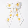 Sweet Pastoral Style Bows With Tiny Flower Appliques Colorful Bead Decorations Long Ribbon For Princess Fairy Hair Styling