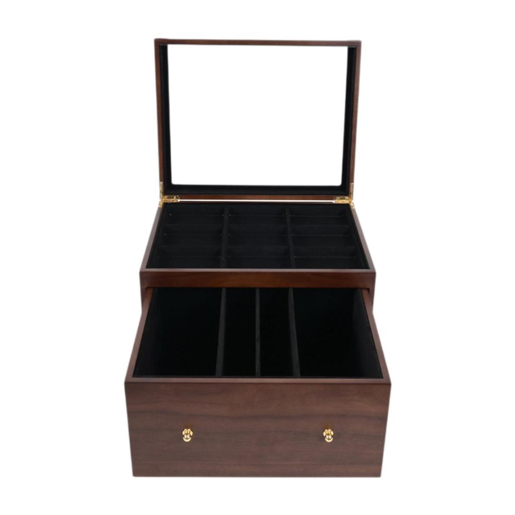 And Practical Wooden Storage Box for Collectible Cards, with Drawer, Case Sports Cards.