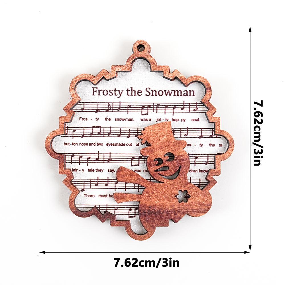 3D Wooden Musical Christmas Tree Ornament & Magnetic Refrigerator Sticker