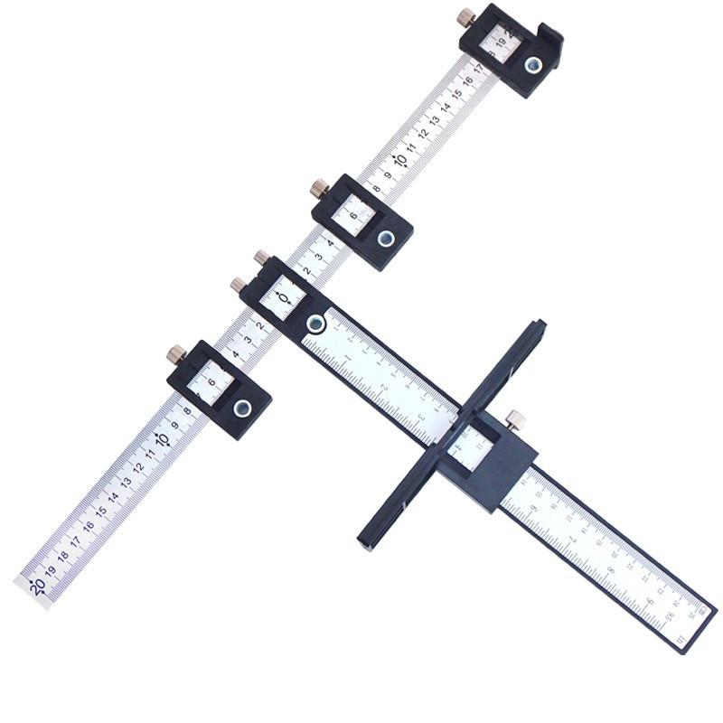 New Punch Locator Drill Guide Kit Assistant Installation Tool Cabinet Hardware Locator Jig Drawer Pull Woodworking Tool Ruler