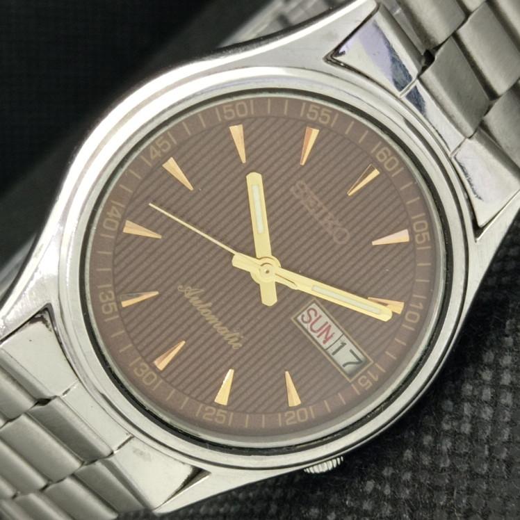 

USED VINTAGE SEIKO 5 AUTO 7009A JAPAN MENS D/D BROWN WATCH 608c-a315478-9 SKU608c-a315478