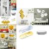 Stylish Hexagon 3d Mirror Mosaic Wall Stickers Self Adhesive Diy Bedroom Art